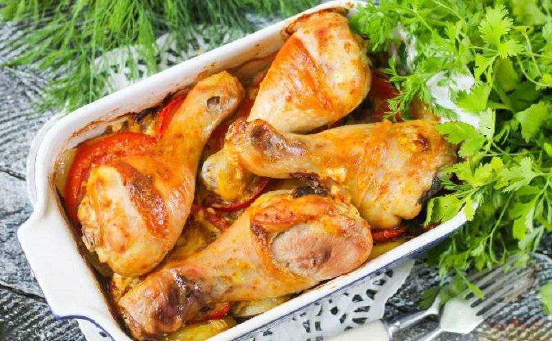 Куриные ножки с капустой в духовке - 10 пошаговых фото в рецепте