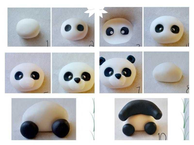 Как слепить панду из пластилина