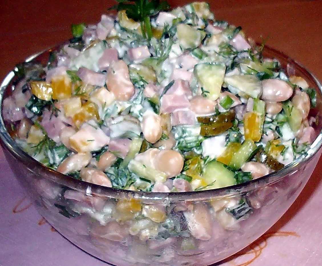 Салат с фасолью без мяса: 10 рецептов приготовления