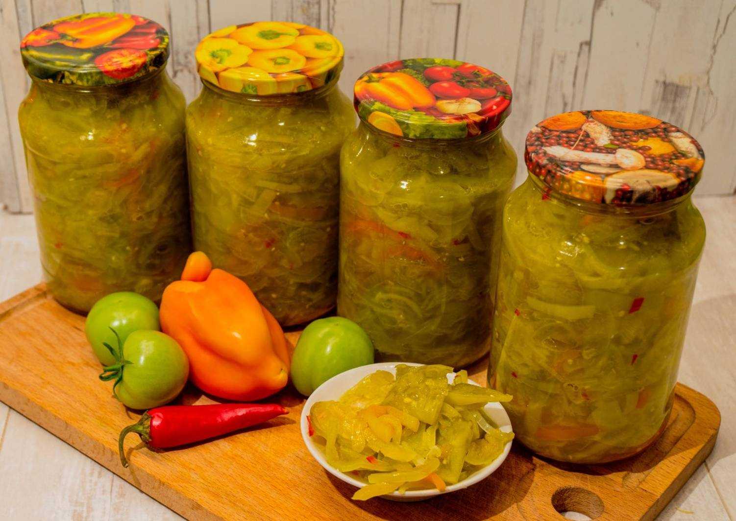 Салат из зеленых помидор на зиму - простые рецепты вкусного салата