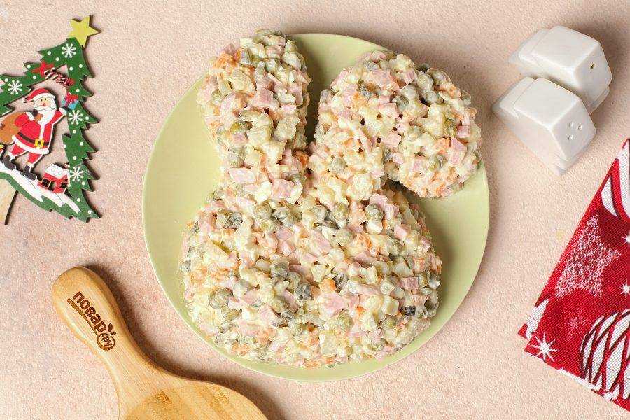 Оливье классический с колбасой