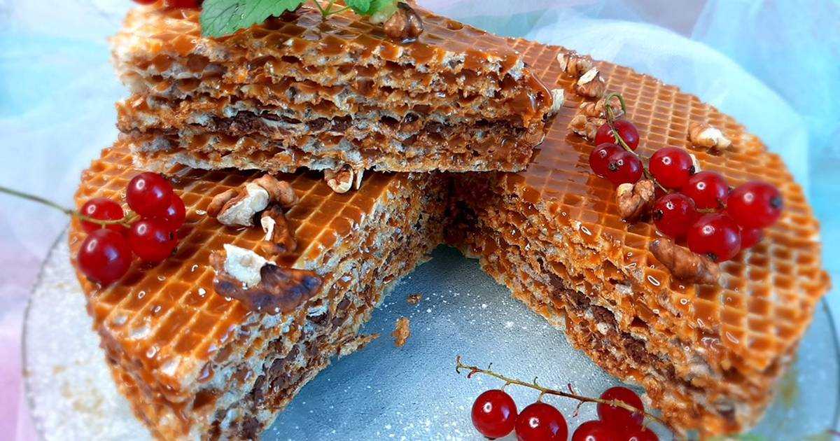 Пошаговый рецепт приготовления вафельного торта с фото