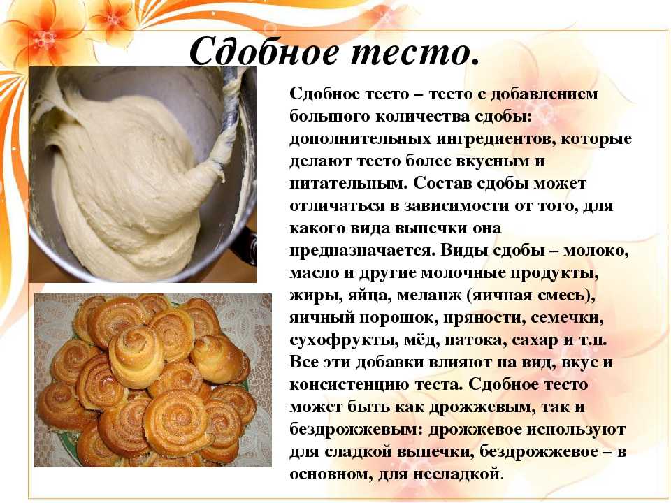 Тесто сдобное дрожжевое схема