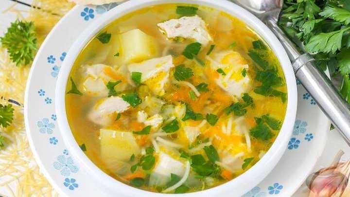Суп с курицей и макаронами