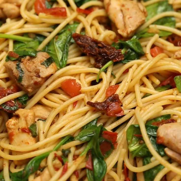 Спагетти с курицей – 8 рецептов