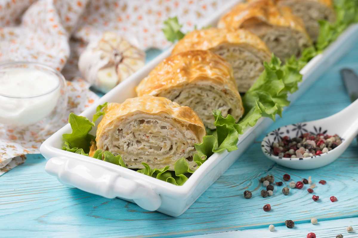 Пирог из лаваша с фаршем в духовке пошаговый рецепт