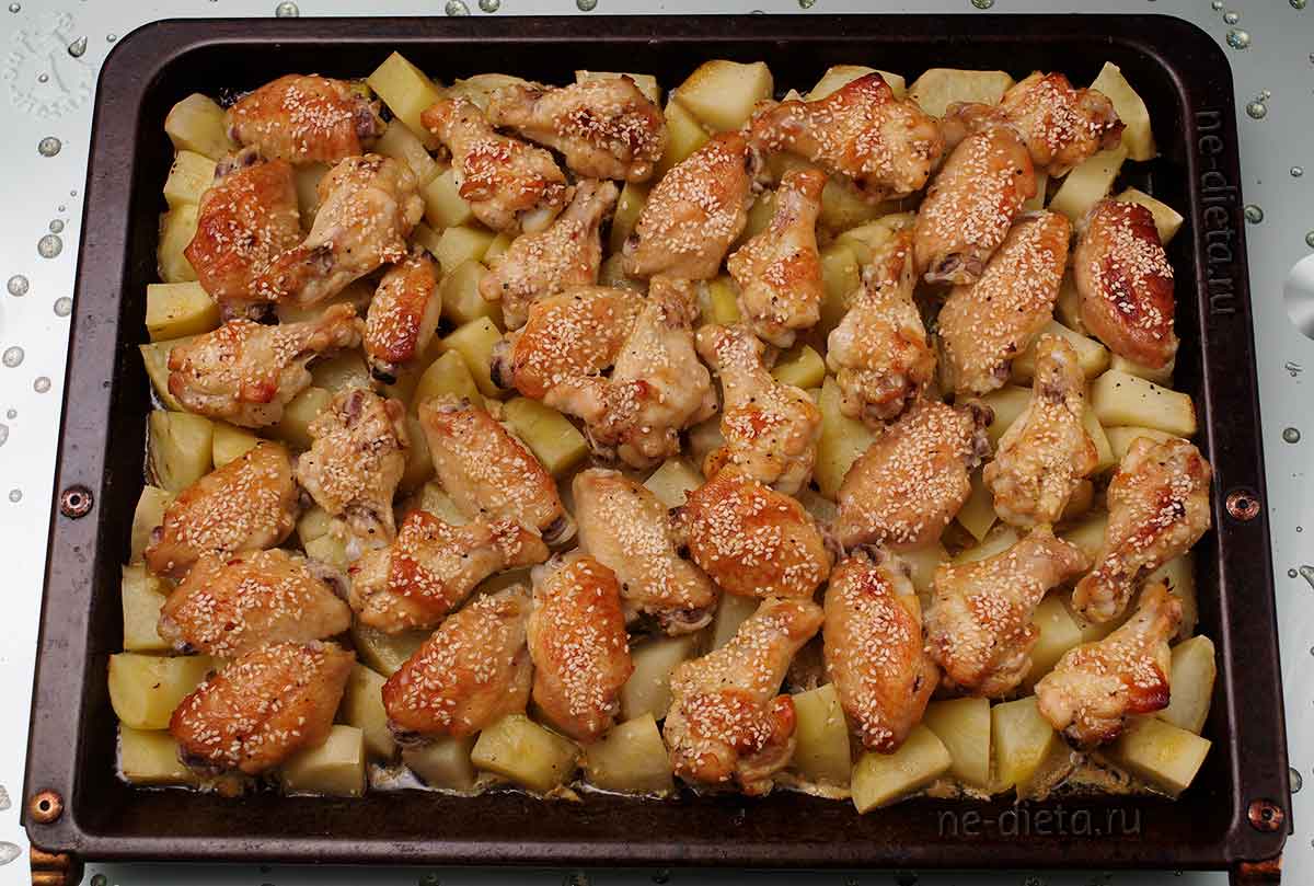 Курица под картофельной шубой в духовке