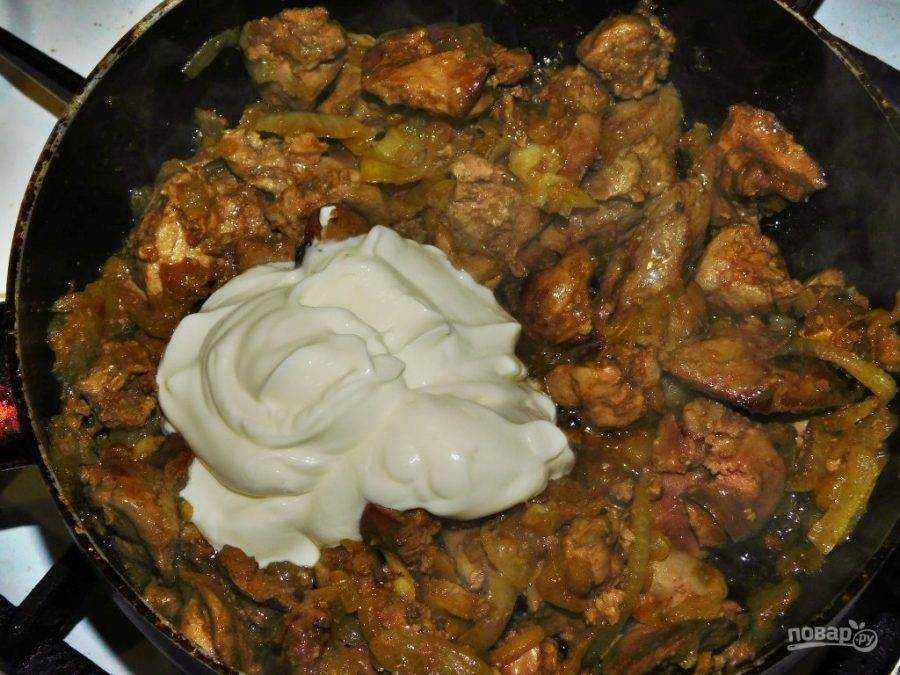 Печень в сметане с луком - 79 рецептов приготовления пошагово - 1000.menu