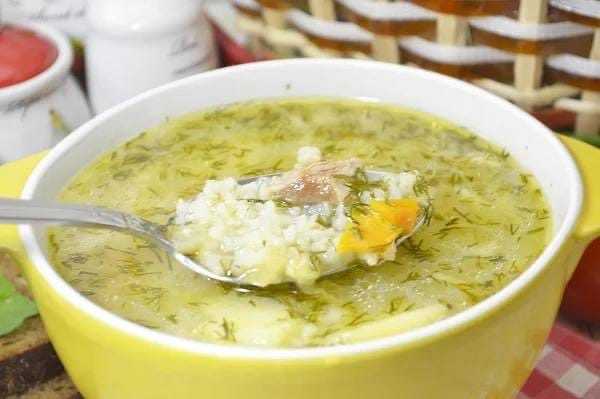 Суп из курицы с картошкой и рисом