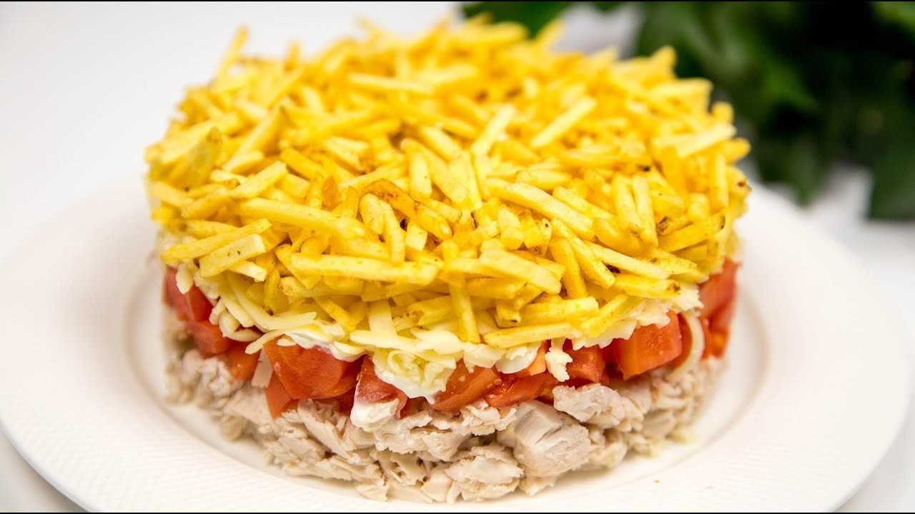 Салат блондинка. рецепт с фото с жареной картошкой, курицей