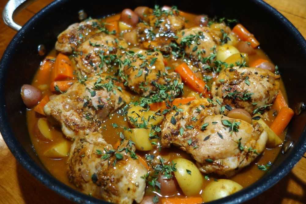 20 простых рецептов тушеной картошки с курицей