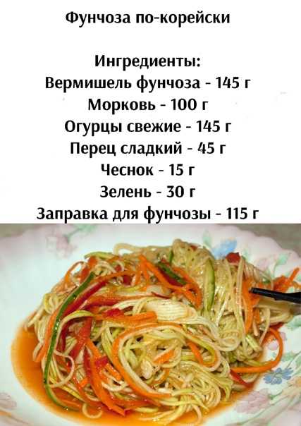 Простые рецепты с фото салатов с фунчозой в домашних условиях