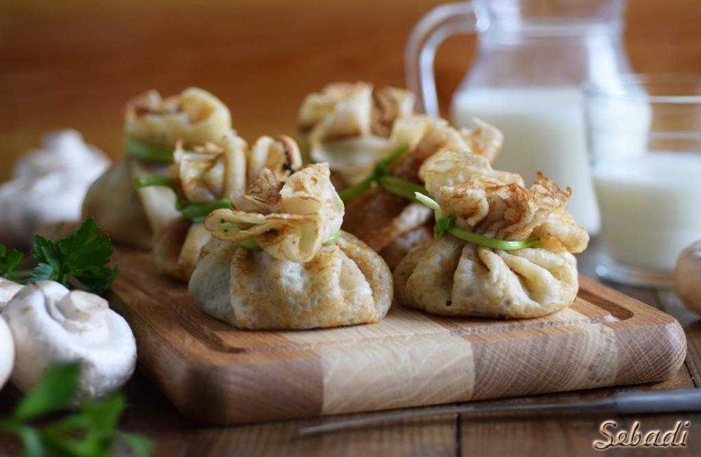 Блины, фаршированные курицей и грибами - 16 пошаговых фото в рецепте