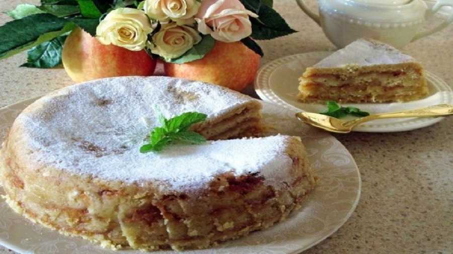 Насыпной яблочный пирог  три стакана с манкой