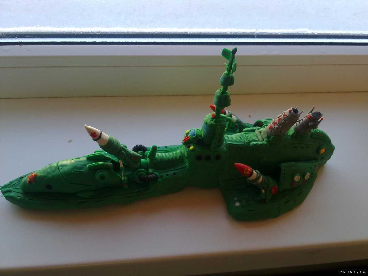 Как сделать из пластилина военную подводную лодку. лепка подводной лодки из пластилина