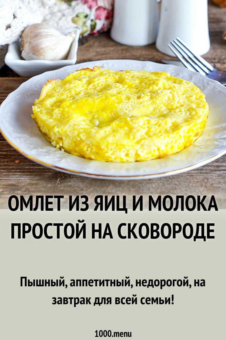 Пышный омлет с молоком на сковороде — 23 рецепта как в детском садике