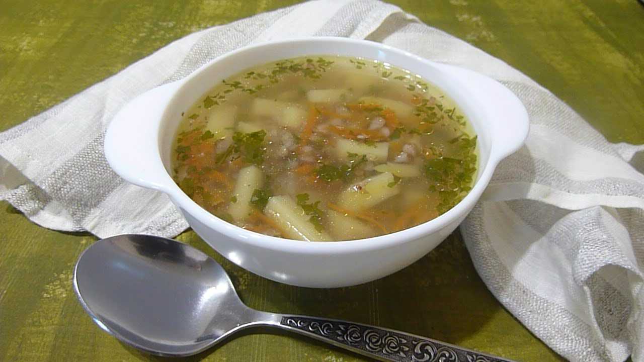 Суп с гречкой на курином бульоне